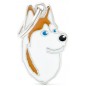 Médaille chien Husky Sibérien Brun et Blanc Médaille chien Husky Sibérien Brun et Blanc