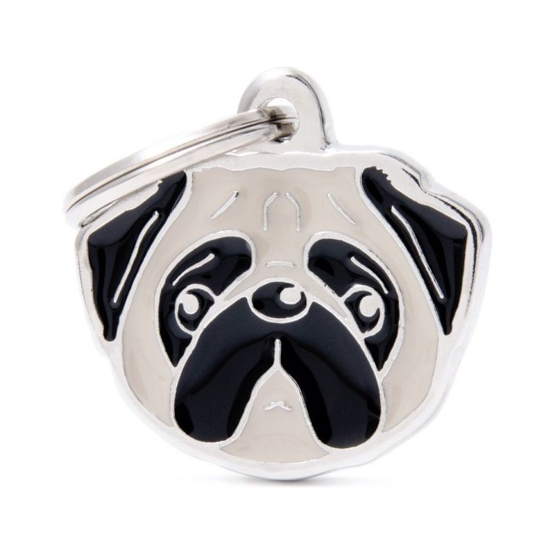 Médaille Chien Carlin Gris