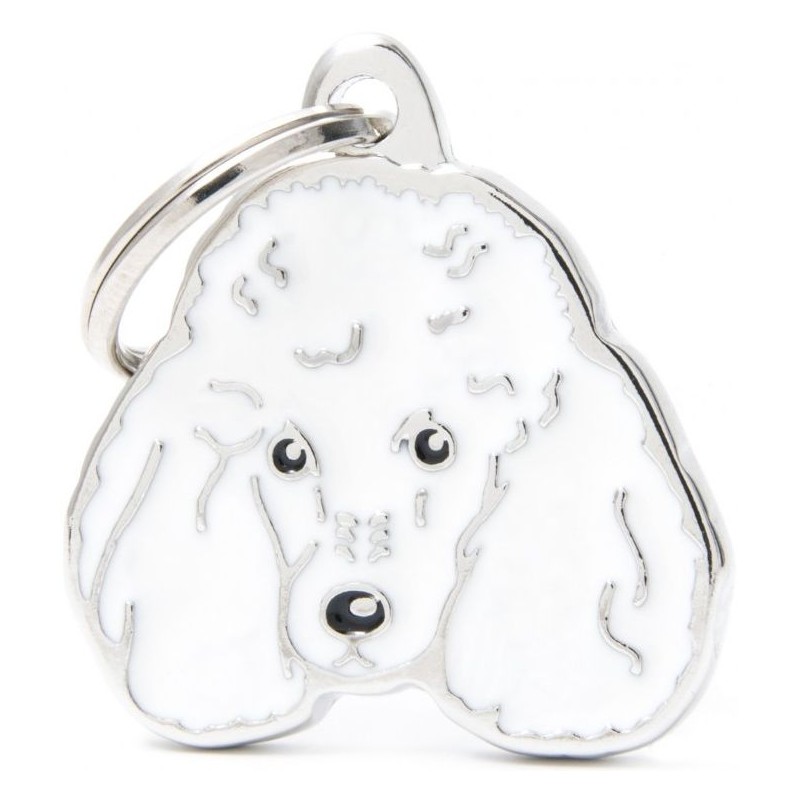 Médaille Chien Caniche Blanc Médaille Chien Caniche Blanc