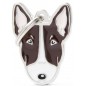 Médaille Chien Bull Terrier Blanc et Brun Médaille Chien Bull Terrier Blanc et Brun