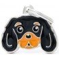 Médaille Chien Cavalier King Noir et Feu