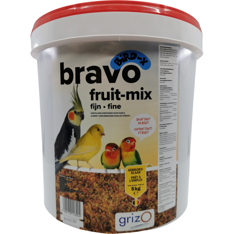 Bravo Fruit Mix Fine en seau 5kg - Bird-X