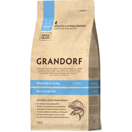 Chat Skin & Care - Poisson Blanc 2kg - Grandorf à 24,15 € - Grandorf - GDCD0402 - Grandorf