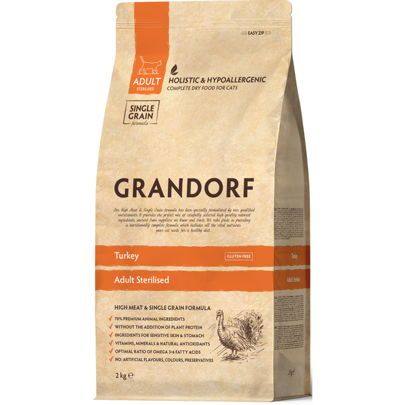 Chat Sterilized - Dinde 2kg - Grandorf Chat Sterilized - Dinde 2kg - Grandorf