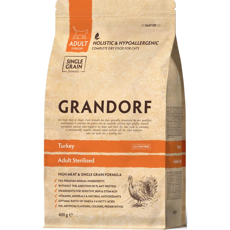Chat Sterilized - Dinde 400gr - Grandorf Chat Sterilized - Dinde 400gr - Grandorf