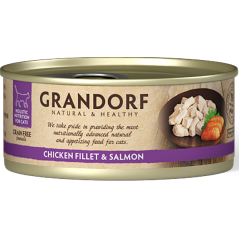 Chat Filet de Poulet et Filet de Saumon 70gr - Grandorf GDCW0407 Grandorf 1,90 € Ornibird