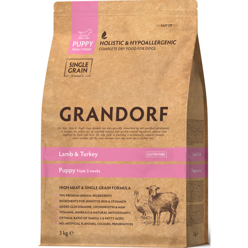 Puppy - Agneau et Dinde 3kg - Grandorf