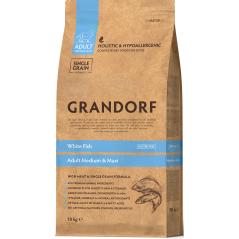 Chien Adult Medium & Maxi Races - Poisson Blanc 10kg - Grandorf à 74,95 € - Grandorf - GDDD0710 - Grandorf