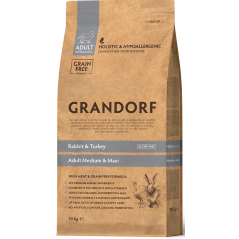 Chien Adult Medium & Maxi Races - Lapin et Dinde 10kg - Grandorf à 78,95 € - Grandorf - GDDD0910 - Grandorf