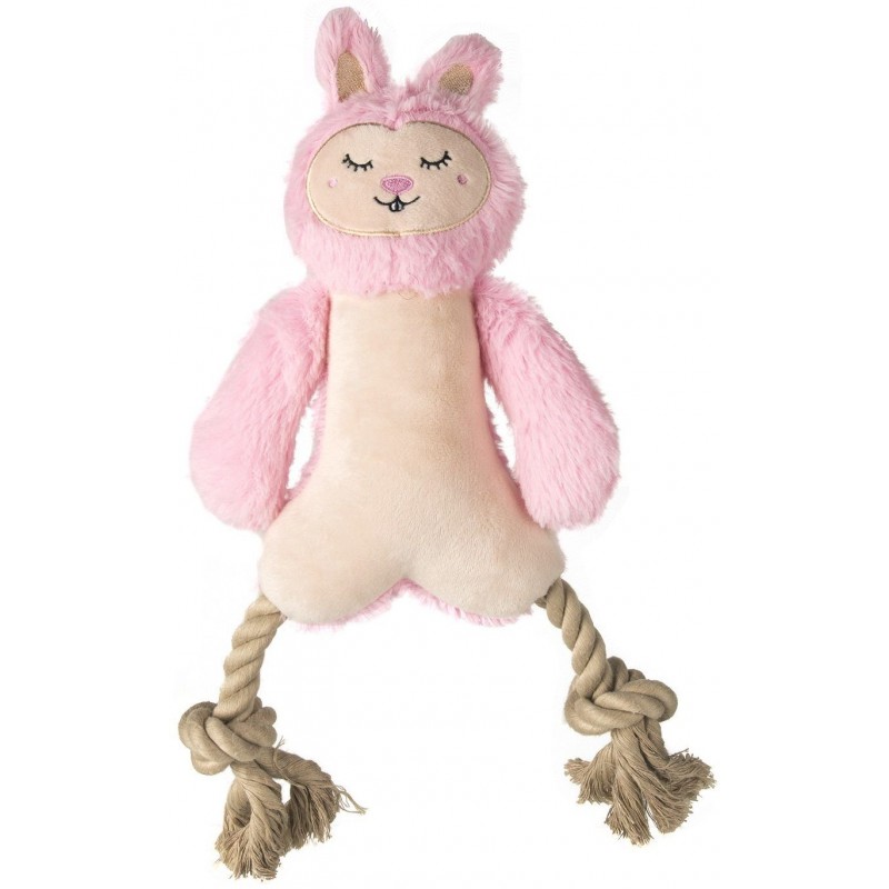 Lapin Roze jambes en corde 34cm - FOFOS