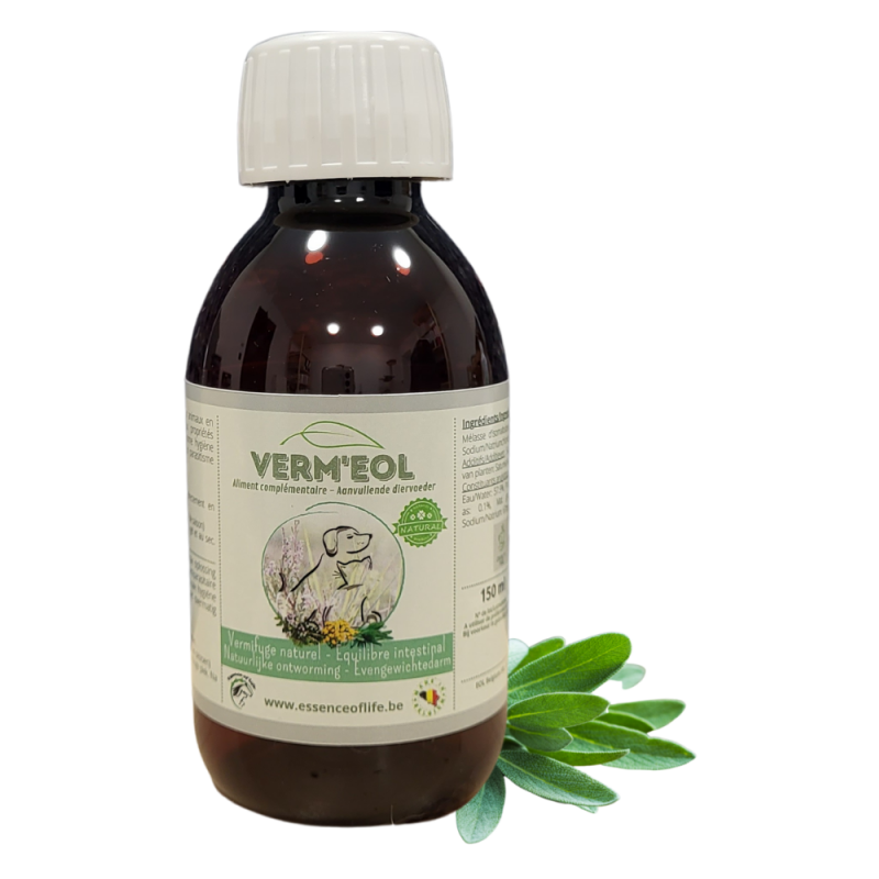 Verm'eol Vermifuge naturel 150ml - Essence of Life (chien, chat) Verm'eol Vermifuge naturel 150ml - Essence of Life (chien, chat)