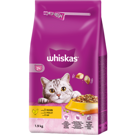 Adult 7+ Délicieuses croquettes fourrées au Poulet 1,9kg - Whiskas à 6,69 € - Whiskas - 325675 - Whiskas