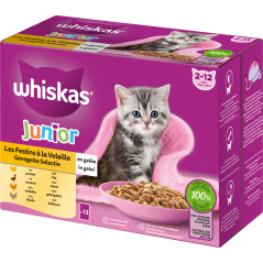 Junior Les festins à la volaille en gelée 12x85gr - Whiskas à 6,89 € - Whiskas - 440853 - Whiskas