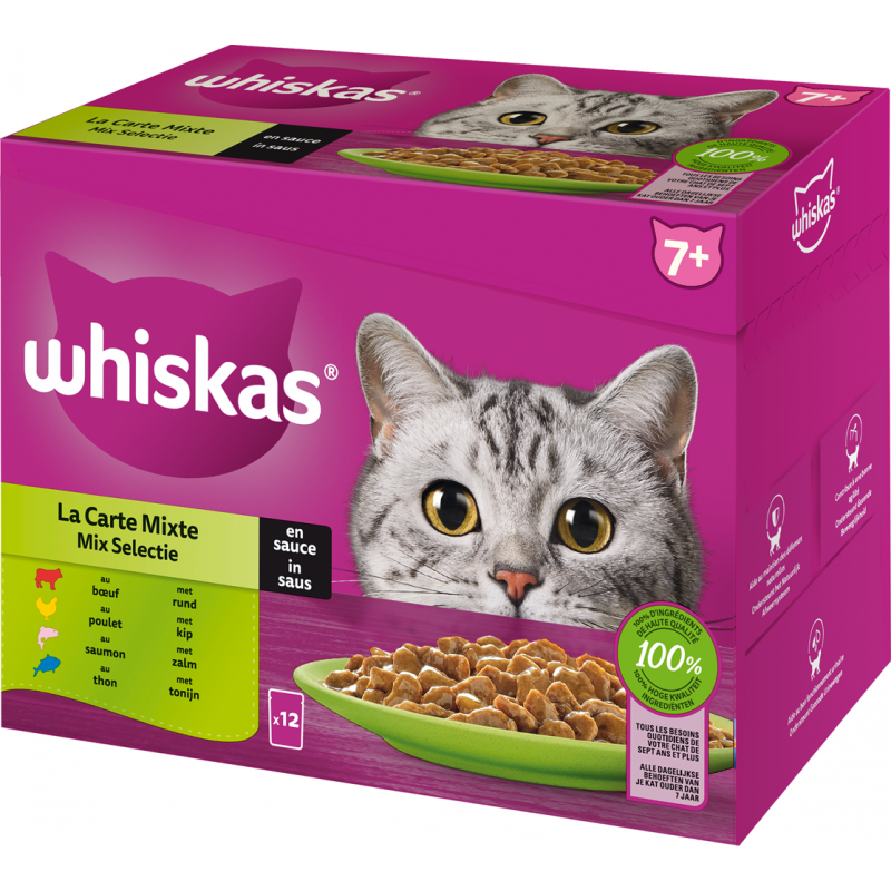 Senior 7+ La carte mixte en sauce 12x85gr - Whiskas