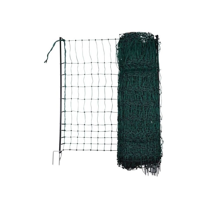 Filet volaille électrifiable Vert 50mx106cm/15piquets Double pointe