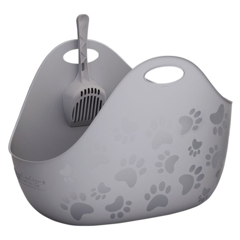 Toilette pour chat gris