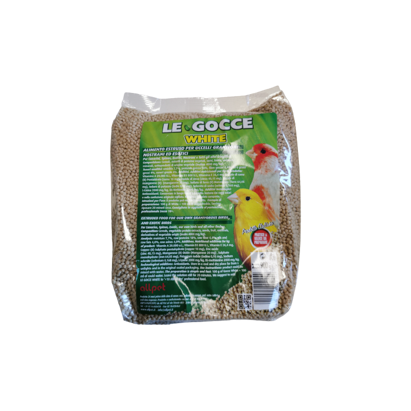 Le Gocce blanc remplace les graines de germination - riche en protéines - riche en vitamines 900gr - Allpet ALL0011 Allpet 9,... Le Gocce blanc remplace les graines de germination - riche en protéines - riche en vitamines 900gr - Allpet ALL0011 Allpet 9,...