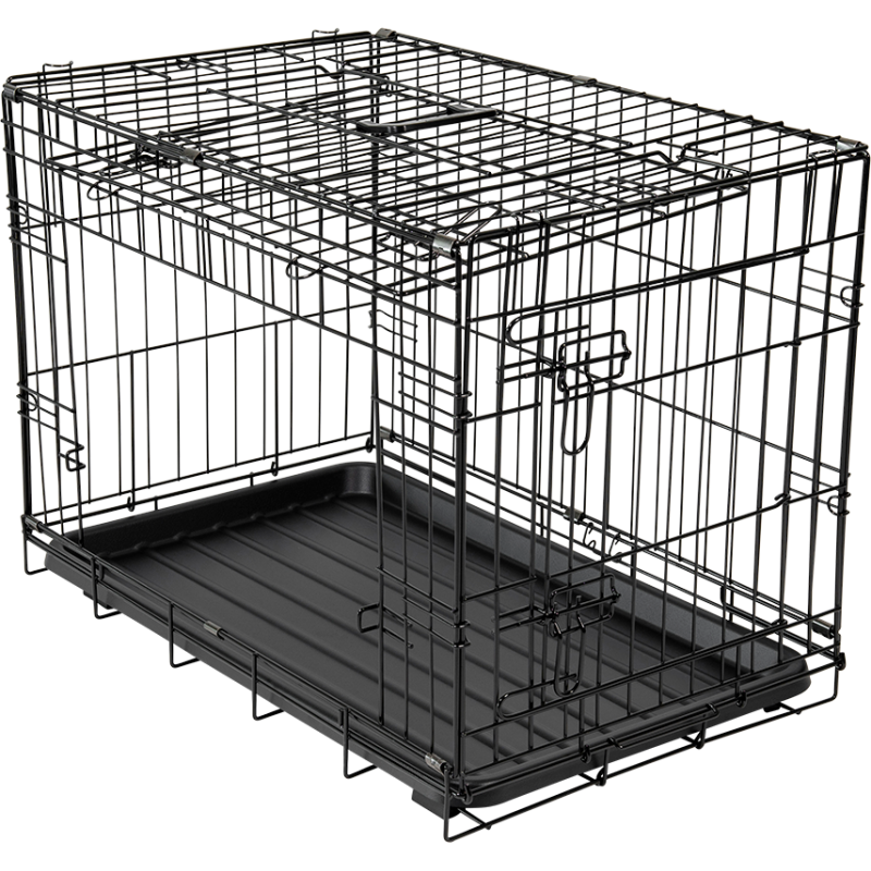 Cage métallique avec porte coulissante Noir XXL 123x77x83cm - Jack and Vanilla