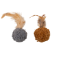 Balle avec plume Cat Toys 2pcs Brun et gris 5cm - Jack and Vanilla