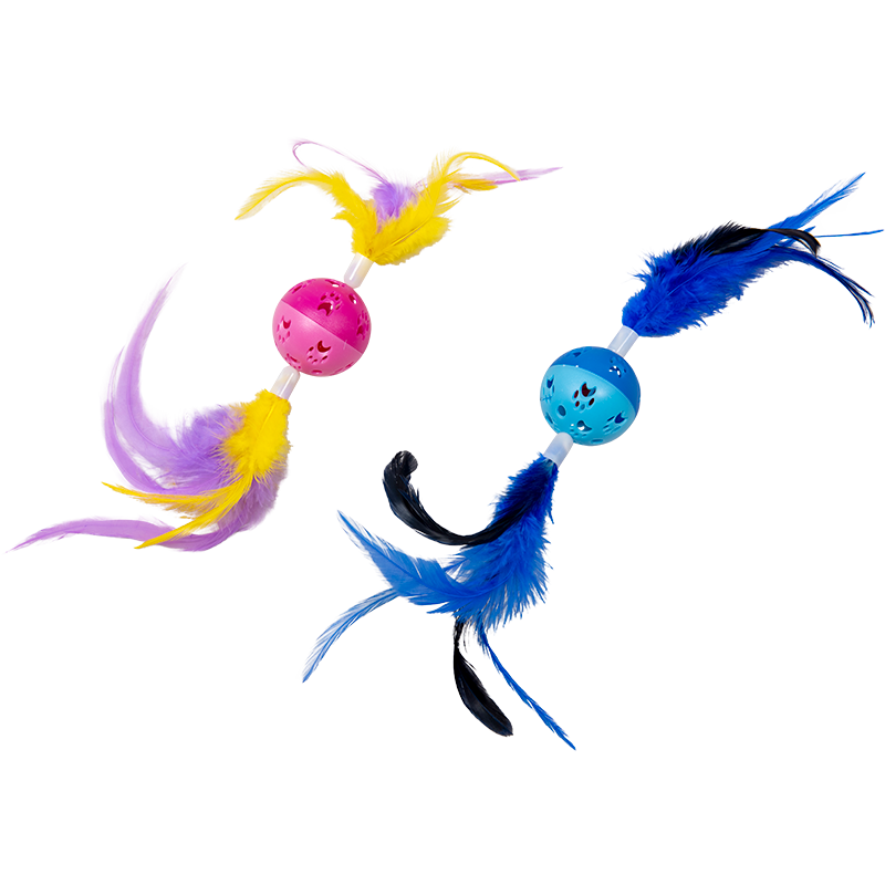 Balle avec plume Cat Toys Bleu ou rose 36cm - Jack and Vanilla Balle avec plume Cat Toys Bleu ou rose 36cm - Jack and Vanilla