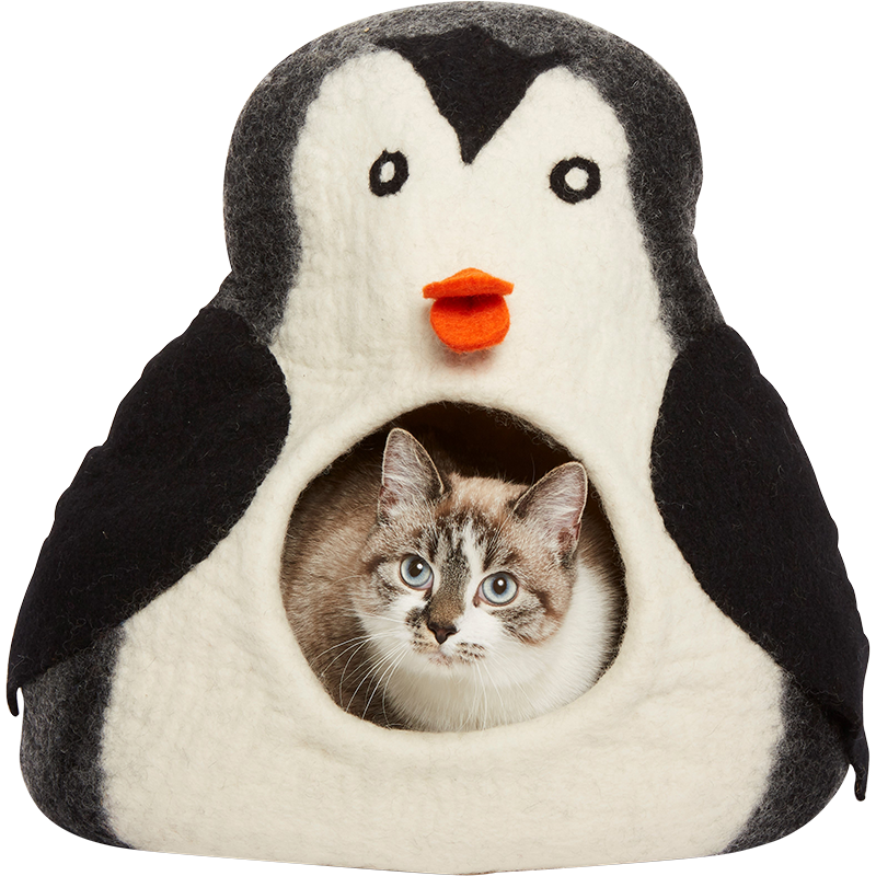 FIN DE SERIE - Abri pinguin Dharma Karma Noir/Blanc 36x34x30cm - Pet Solutions FIN DE SERIE - Abri pinguin Dharma Karma Noir/Blanc 36x34x30cm - Pet Solutions