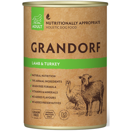 Adult Agneau & Dinde 400gr - Grandorf à 4,00 € - Grandorf - GDDW1240 - Grandorf
