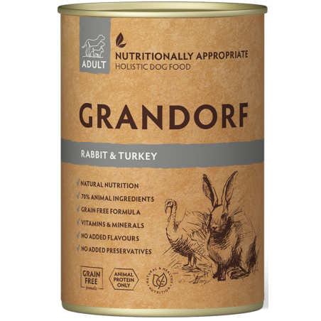 Adult Lapin et Dinde 400gr - Grandorf à 4,00 € - Grandorf - GDDW1340 - Grandorf