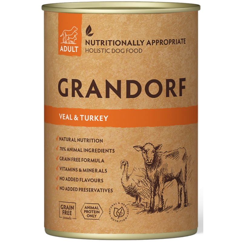 Adult Veau et Dinde 400gr - Grandorf Adult Veau et Dinde 400gr - Grandorf