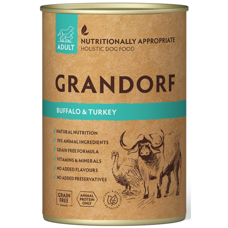 Adult Buffle & Dinde 400gr - Grandorf Adult Buffle & Dinde 400gr - Grandorf