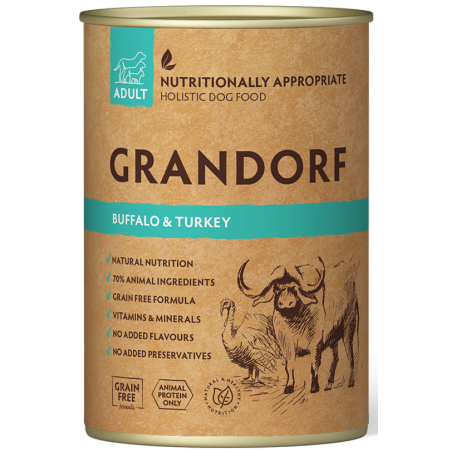 Adult Buffle & Dinde 400gr - Grandorf à 3,80 € - Grandorf - GDDW1740 - Grandorf