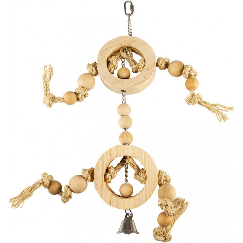 Anneaux en bois avec corde sisal et perles beige 55x17x3,2cm - Duvo+ 13557 Duvo + 24,95 € Ornibird