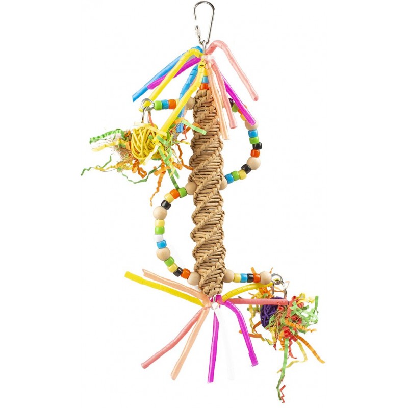 Pendentif spirale coloré en paille multicolore 25,5x12,7x3,3cm - Duvo+