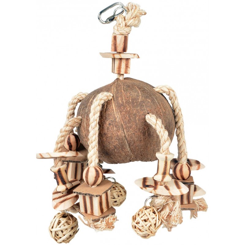 Coconut jungle pendentif boules de saules & blocs en bois brun 35x20x15cm - Duvo+ Coconut jungle pendentif boules de saules & blocs en bois brun 35x20x15cm - Duvo+