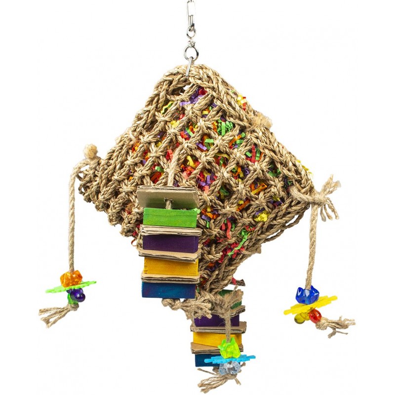Sac à friandise en jonc de mer multicolore 43x28x10cm - Duvo+