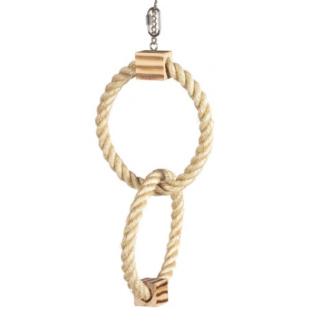 Anneau double en sisal et blocs bbq en bois 42cm - Duvo+ à 15,95 € - Duvo + - 11579 - Jouets