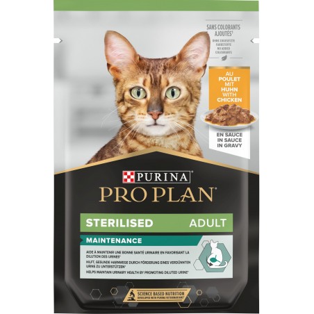 Sterilised Maintenance - Tendres morceaux au poulet en sauce 85gr - Pro Plan à 1,85 € - Purina - 12457634 - Pro Plan