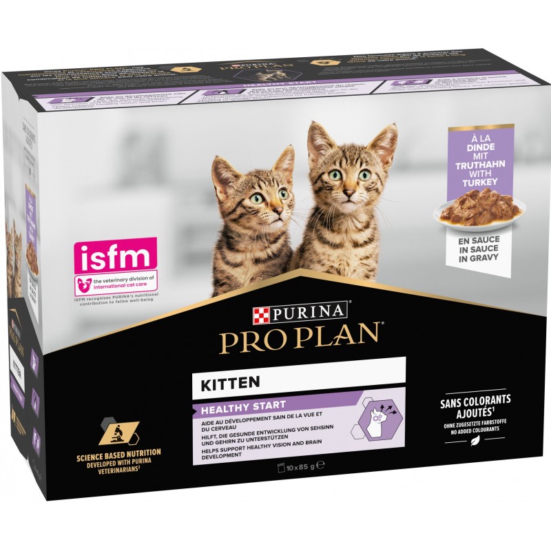 Kitten Healthy Start - Tendres morceaux à la dinde 10x85gr - Pro Plan Kitten Healthy Start - Tendres morceaux à la dinde 10x85gr - Pro Plan