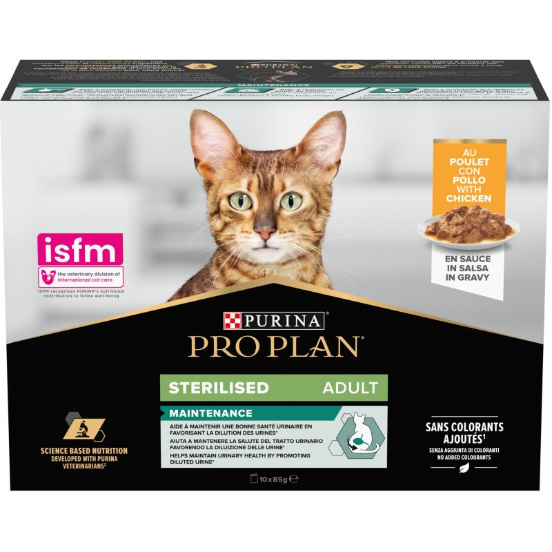Sterilised Maintenance - Tendres morceaux au poulet en sauce 10x85gr - Pro Plan Sterilised Maintenance - Tendres morceaux au poulet en sauce 10x85gr - Pro Plan