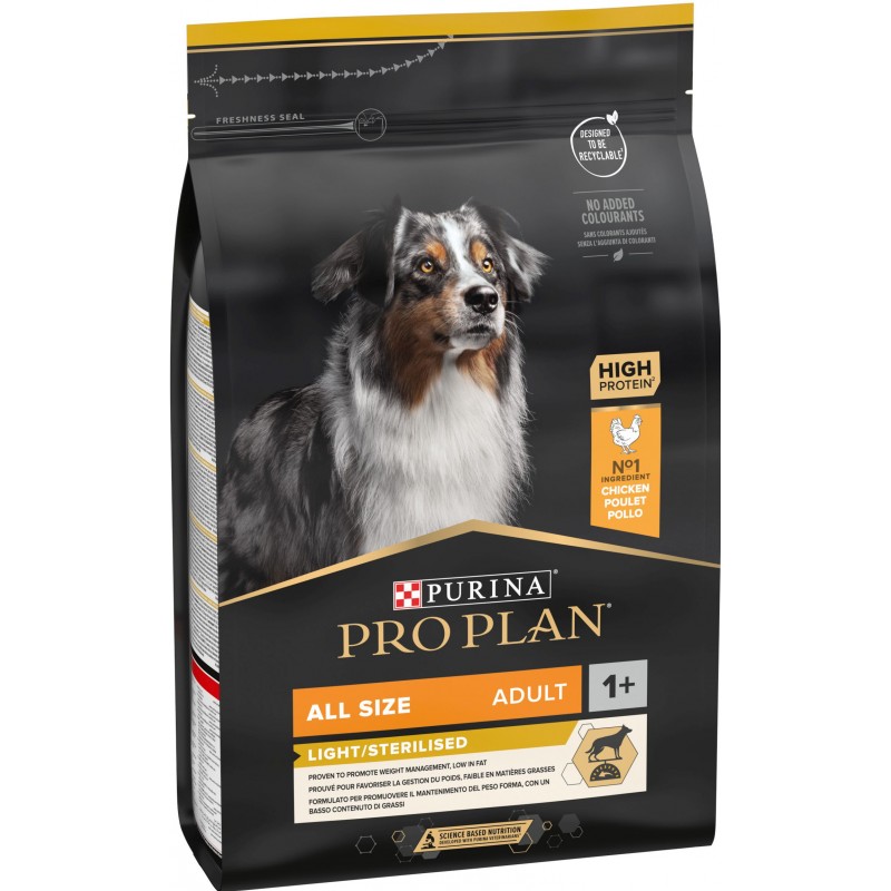 Adult All Sizes Light/Sterilised - Riche en poulet 3kg - Pro Plan