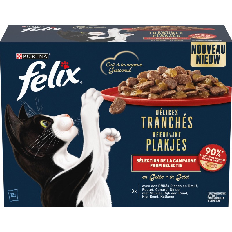 Délices Tranchés - Sélection de la campagne en gelée 12x80gr - Felix Délices Tranchés - Sélection de la campagne en gelée 12x80gr - Felix