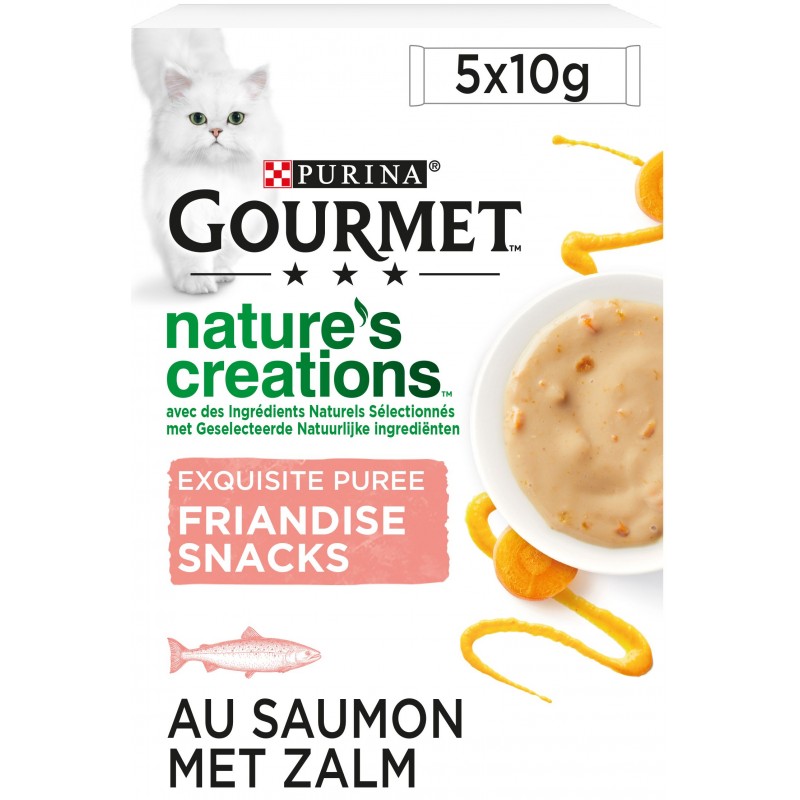 Nature's Créations - Snack Purée Saumon 5x10gr - Gourmet Nature's Créations - Snack Purée Saumon 5x10gr - Gourmet