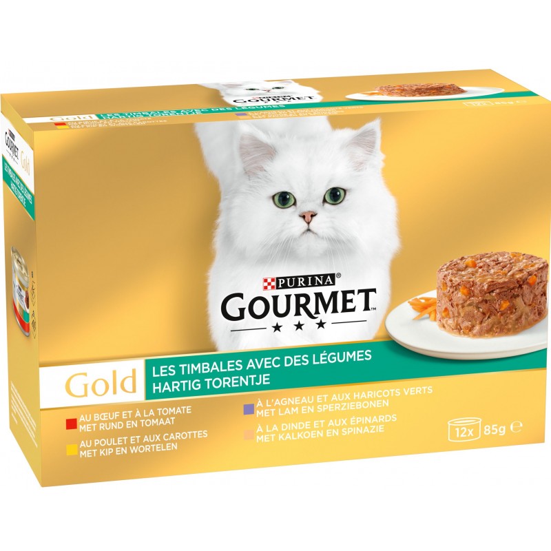 Gold - Les timbales aux légumes 12x85gr - Gourmet 12297578 Purina 10,55 € Ornibird