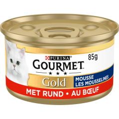 Gold - Les mousselines au boeuf 85gr - Gourmet à 1,09 € - Purina - 12331678 - Gourmet