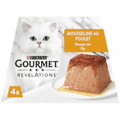 Révélations - Mousseline au poulet 4x57gr - Gourmet à 3,99 € - Purina - 12455619 - Gourmet