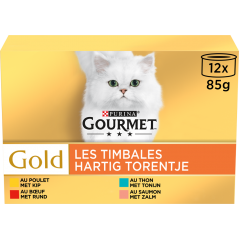 Gold - Les timbales viande 12x85gr - Gourmet 12297459 Purina 10,55 € Ornibird