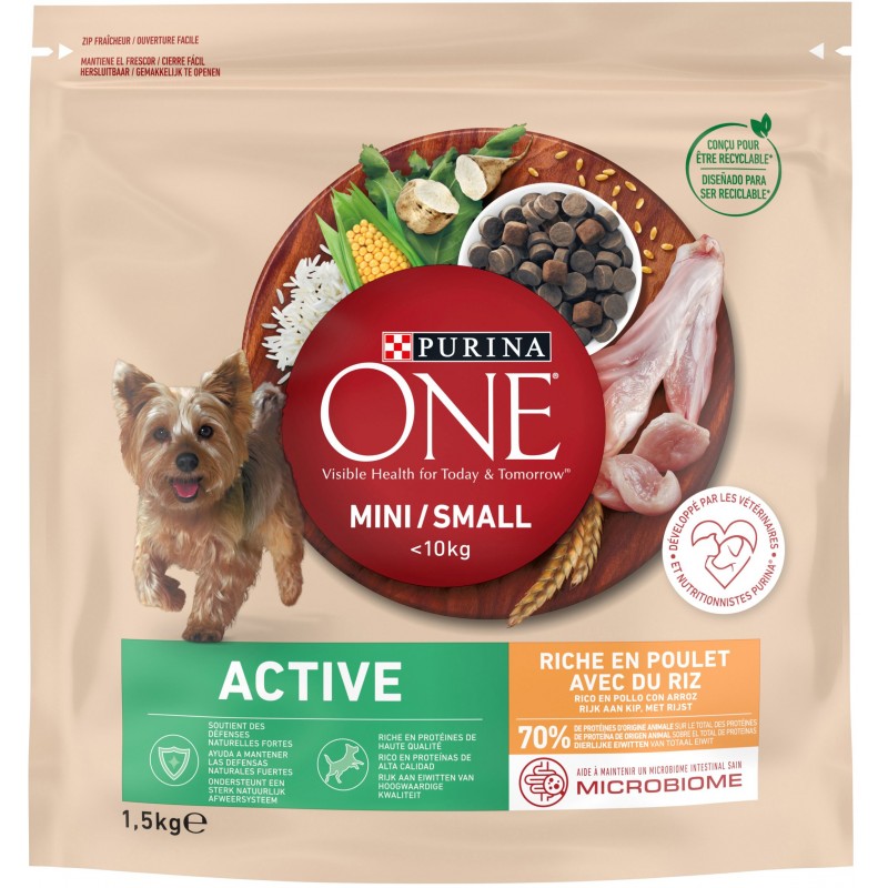 Mini -10kg Active - Riche en poulet avec du riz 1,5kg - One