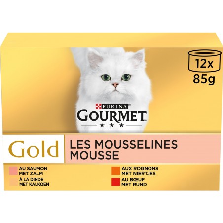 Gold - Les mousselines 12x85gr - Gourmet à 10,89 € - Purina - 12301262 - Gourmet