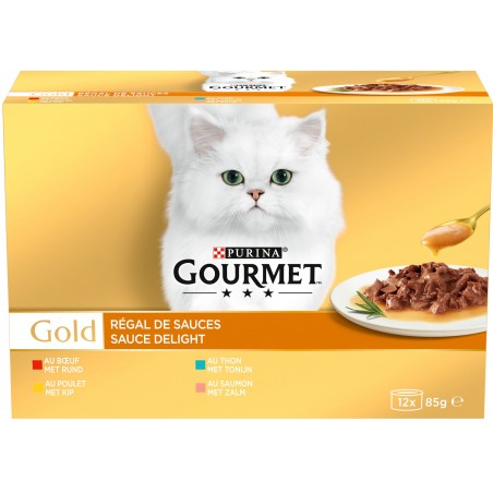 Gold - Régal de sauce 12x85gr - Gourmet à 10,89 € - Purina - 12383456 - Gourmet