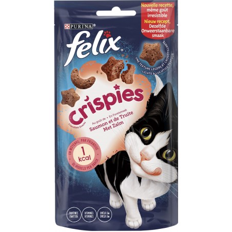 Crispies - Au goût de saumon et de truite 45gr - Felix à 2,10 € - Purina - 12577634 - Felix