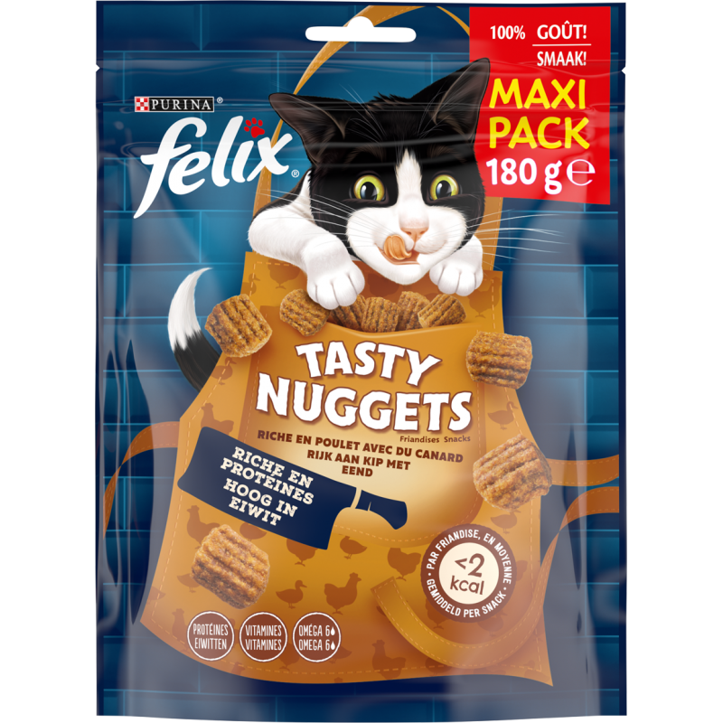 Tasty Nuggets Riche en Poulet avec du canard 180gr - Felix
